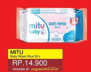 Promo Harga MITU Baby Wipes Blue 50 pcs - Yogya