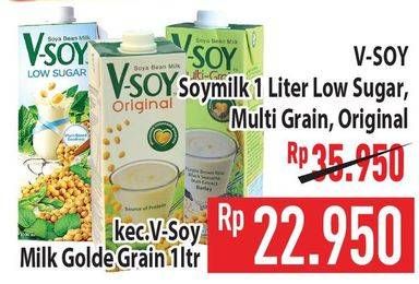 Promo Harga V-soy Soya Bean Milk Kecuali Golden Grain 1000 ml - Hypermart