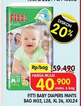 Promo Harga Fitti Pants M32, L28, XL26, XXL24 24 pcs - Superindo