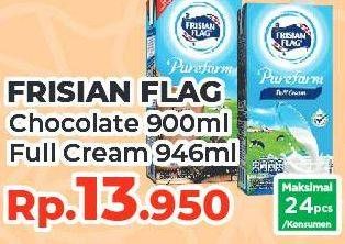 Promo Harga FRISIAN FLAG Susu UHT Purefarm Swiss Chocolate, Full Cream 900 ml - Yogya