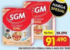 Promo Harga SGM Eksplor Soya 1-5 Susu Pertumbuhan Vanila, Madu 700 gr - Superindo