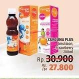 Promo Harga CURCUMA PLUS Emulsion Suplemen Makanan Strawberry, Jeruk 200 ml - LotteMart