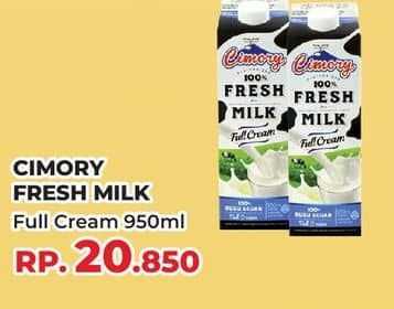 Promo Harga Cimory Fresh Milk Full Cream 950 ml - Yogya