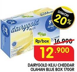 Promo Harga Dairygold Blue Keju Cheddar Olahan 170 gr - Superindo