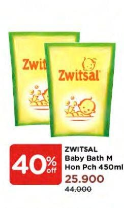 Promo Harga ZWITSAL Natural Baby Bath Milky With Rich Honey 450 ml - Watsons