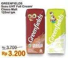 Promo Harga GREENFIELDS UHT Full Cream, Choco Malt 125 ml - Indomaret