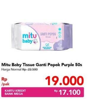 Promo Harga MITU Baby Wipes Ganti Popok Purple Playful Fressia 50 pcs - Carrefour