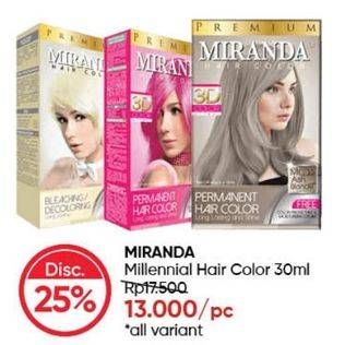 Promo Harga MIRANDA Hair Color Premium All Variants 30 ml - Guardian