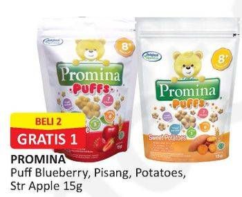 Promo Harga PROMINA Puffs Blueberry, Pisang, Potatoes, Strawberry Apple per 2 pouch 15 gr - Alfamart