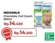 Promo Harga Indomilk Susu UHT Cokelat, Full Cream Plain 950 ml - Yogya
