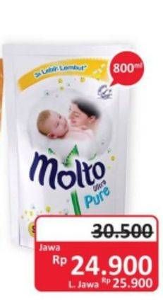 Promo Harga MOLTO Softener Ultra Pure 800 ml - Alfamidi