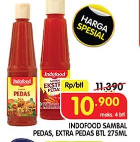 Promo Harga Indofood Sambal Ekstra Pedas, Pedas 275 ml - Superindo