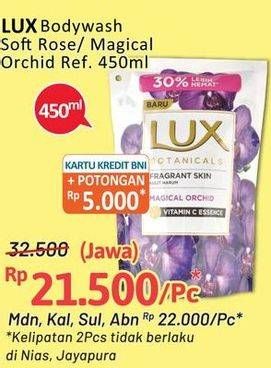 Promo Harga LUX Botanicals Body Wash Magical Orchid, Soft Rose 450 ml - Alfamidi