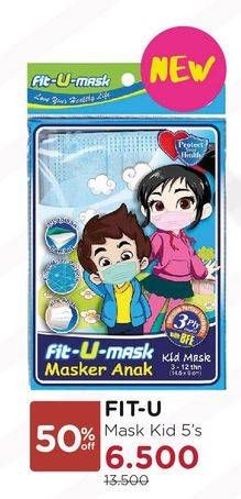 Promo Harga FIT-U-MASK Masker Kids 5 pcs - Watsons