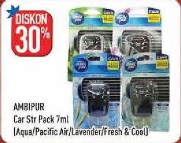 Promo Harga AMBIPUR Car Freshener Premium Clip Aqua, Pacific Air, Lavender, Fresh Cool 7 ml - Hypermart