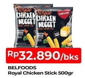 Promo Harga BELFOODS Royal Nugget Chicken Nugget Stick 500 gr - TIP TOP