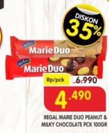 Promo Harga Regal Marie Duo Peanute Butter, Coklat 100 gr - Superindo