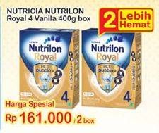 Promo Harga NUTRILON Royal 4 Susu Pertumbuhan Vanilla per 2 box 400 gr - Indomaret