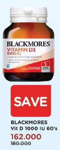 Promo Harga BLACKMORES Vitamin D3 1000IU 60 pcs - Watsons