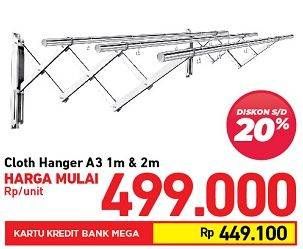 Promo Harga Cloth Hanger A3 1M, 2M  - Carrefour