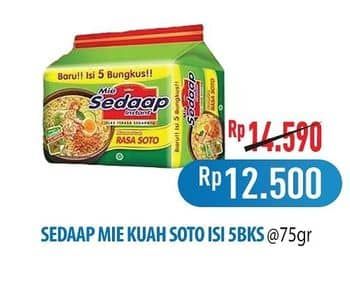Promo Harga Sedaap Mie Kuah Soto per 5 pcs 75 gr - Hypermart