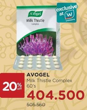 Promo Harga AVOGEL Milk Thistle 60 pcs - Watsons