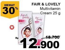 Promo Harga GLOW & LOVELY (FAIR & LOVELY) Multivitamin Cream 25 gr - Giant
