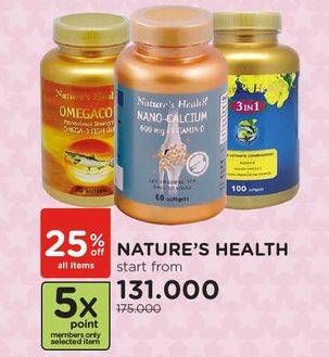 Promo Harga NATURES HEALTH Supplement Range  - Watsons