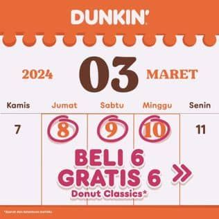 Promo Harga Beli 6 Gratis 6  - Dunkin Donuts