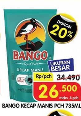 Promo Harga Bango Kecap Manis 735 ml - Superindo