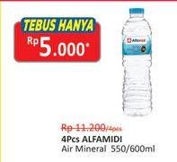 Promo Harga ALFAMIDI Air Mineral per 4 botol 600 ml - Alfamidi