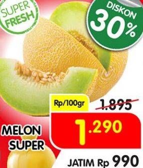 Promo Harga Melon Super per 100 gr - Superindo