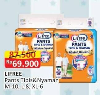 Promo Harga Lifree Popok Celana Tipis & Nyaman Bergerak L8, XL6, M10 6 pcs - Alfamart