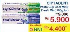 Promo Harga CIPTADENT Pasta Gigi Maxi 12 Plus Fresh Mint, Cool Mint 190 gr - Indomaret