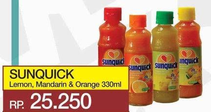 Promo Harga SUNQUICK Minuman Sari Buah Lemon, Mandarin, Orange 330 ml - Yogya