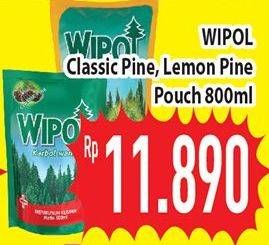 Promo Harga WIPOL Karbol Wangi Classic Pine, Lemon Pine 800 ml - Hypermart