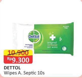 Promo Harga DETTOL Wipes Anti Septic 10 pcs - Alfamart