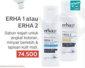 Promo Harga ERHA21 Facial Wash Erha 1, Erha 2  - Watsons