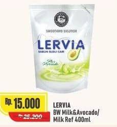 Promo Harga Lervia Sabun Cair Susu  Plus Avocado, Original 400 ml - Alfamart