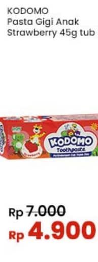 Promo Harga Kodomo Pasta Gigi Strawberry 45 gr - Indomaret