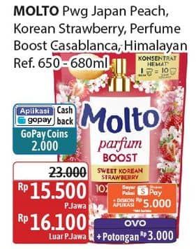 Promo Harga Molto Parfum Boost Casablanca Lily, Himalayan Honeysuckle, Japanese Peach, Sweet Korean Strawberry 650 ml - Alfamidi