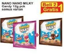 Promo Harga NANO NANO Milky Candy All Variants 12 gr - Indomaret