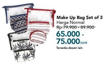 Promo Harga Cosmetic Bag 3 pcs - Carrefour