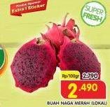 Promo Harga Buah Naga Merah Lokal per 100 gr - Superindo