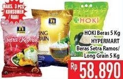 Promo Harga HOKI Beras 5kg / HYPERMART Beras Setra Ramos/Long Grain 5kg  - Hypermart