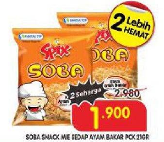 Promo Harga SOBA Snack Mie Sedap Ayam Bakar per 2 pcs 21 gr - Superindo