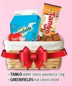 TANGO Wafer Javamocca 130g + GREENFIELDS Full Cream 200ml