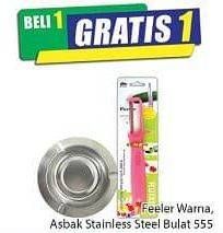 Promo Harga Peeler Warna/Asbak Stainless Steel Bulat 555  - Hari Hari