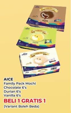 Promo Harga Aice Mochi Chocolate, Durian, Vanilla per 6 pcs 30 gr - Yogya