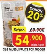 Promo Harga 365 Muesli Buah 1000 gr - Superindo